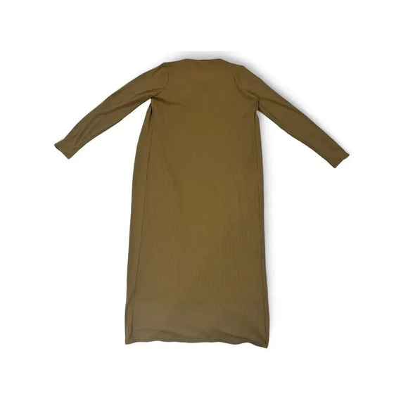 Zenna Olive Green Tank Dress Textured with Long Sleeve Over Coat Size Large - Picture 7 of 7